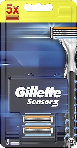 Replaceable Shaving Cassettes, 5pcs - Gillette Sensor 3 — photo N1