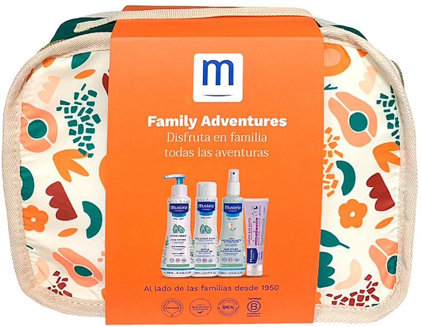 Set, 5 products - Mustela Family Adventures Terracotta Suitcase — photo N1