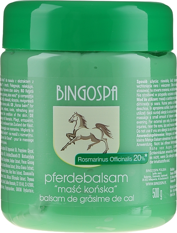Horse Ointment with Rosemary Extract - BingoSpa Ointment Horse With Rosemary — photo N1