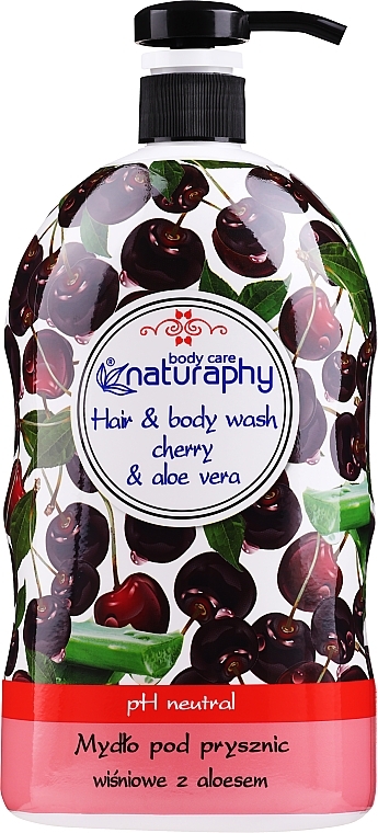 Shower Gel-Shampoo "Cherry & Aloe Vera" - Naturaphy Hair & Body Wash — photo N3