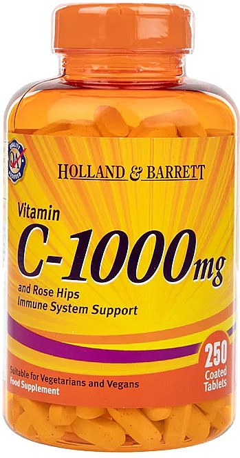 Food Supplement "Vitamin C & Rose Hips" - Holland & Barrett Vitamin C & Rose Hips 1000mg — photo N2