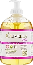 Olive Oil Liquid Face & Body Soap 'Violet' - Olivella Face & Body Soap Violet	 — photo N1