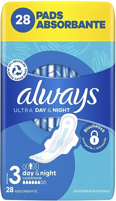 Sanitary Napkins, size 3, 28 pcs - Always Ultra Day&Night — photo N2