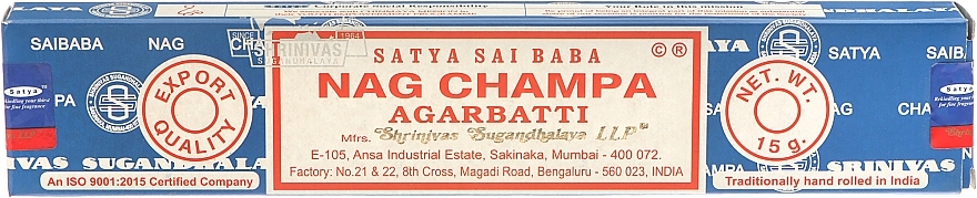 Indian Incense - Satya Nag Champa Agarbatti — photo N1