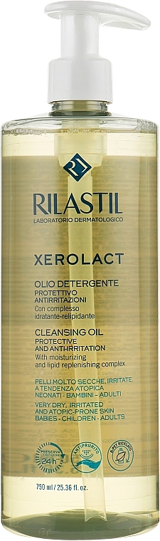 Face & Body Cleansing Oil for Extra Dry & Irritation-Prone Skin - Rilastil Xerolact Cleansing Oil — photo N27