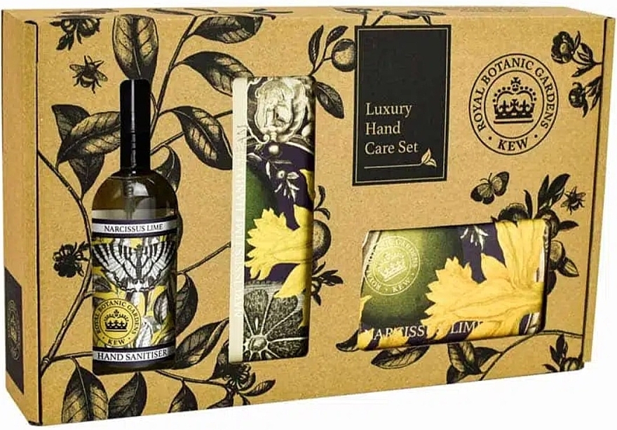 Set - The English Soap Company Kew Gardens Narcissus Lime Hand Care Gift Box — photo N1