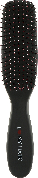 Hair Brush "Spider Soft", 9-rows, matte, black - I Love My Hair — photo N1