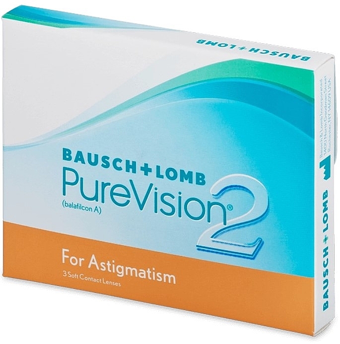 Contact Lenses 8.9 125 -0100 170, 3 pcs - Bausch & Lomb PureVision 2 For Astigmatism — photo N1