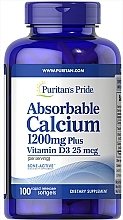 Supplement 'Calcium with Vitamin D3' - Puritan's Pride Absorbable Calcium 1200 mg Plus Vitamin D3 2.5 mg — photo N1