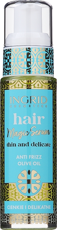 Hair Shine and Easy Combing Serum with Olive Oil - Ingrid Cosmetics Vegan Hair Serum Olive Oil Anti Frizz — photo N3