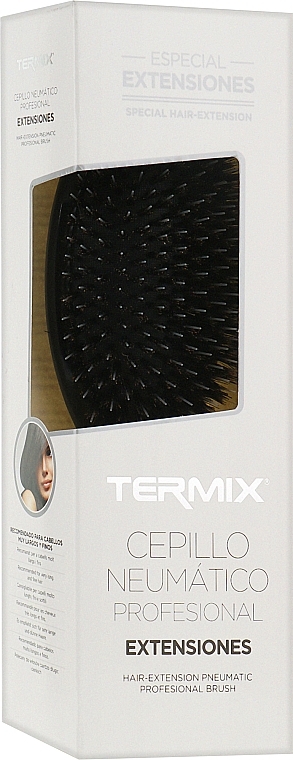 Massage Hair Brush for Hair Extensions, natural bristles - Termix Professional — photo N33