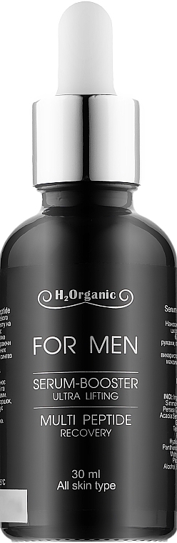 Facial Booster Serum - H2Organic Serum Booster Ultra Lifting Multi Peptide Recovery For Men — photo N1