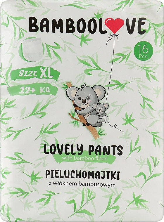 Bamboo Diapers-Panties, XL (12 + kg), 16 pcs - Bamboolove Lovely Pants — photo N1