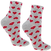 Women Socks csl200-113, grey with hearts - Moraj — photo N1