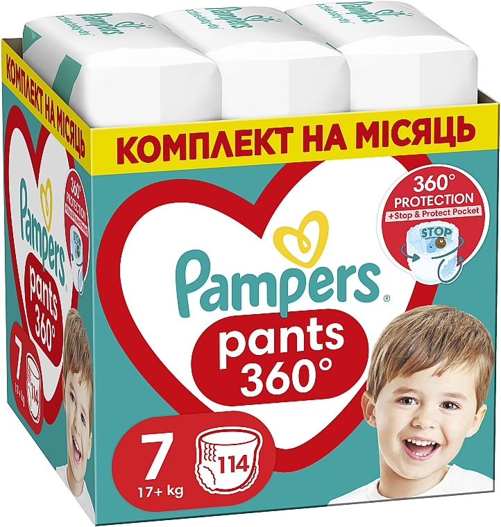 Premium Care Pants Diapers, size 7, 17+ kg, 114 pcs. - Pampers — photo N1