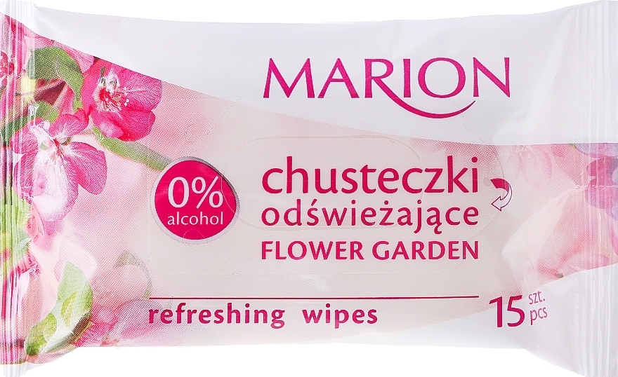 Refreshing Wipes "Flower Garden", 15 pcs - Marion — photo N10