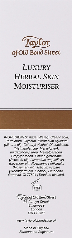 Moisturizing Face & Body Cream - Taylor of Old Bond Street Herbal Skin Moisturiser — photo N9