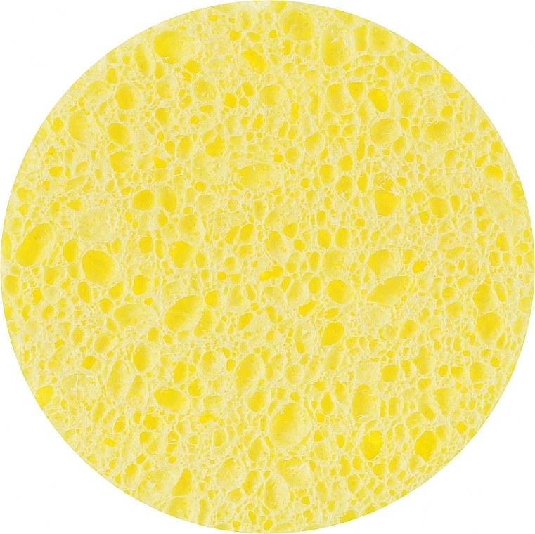 Washing Sponge 'Circle', yellow, 9 cm No. 977 - Dark Blue Cosmetics — photo N1