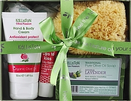 Fragrances, Perfumes, Cosmetics Set, option 8 - Kalliston Gift Box (soap/100g + cr/50ml + lip/balm/5.2g + sponge/1pc)