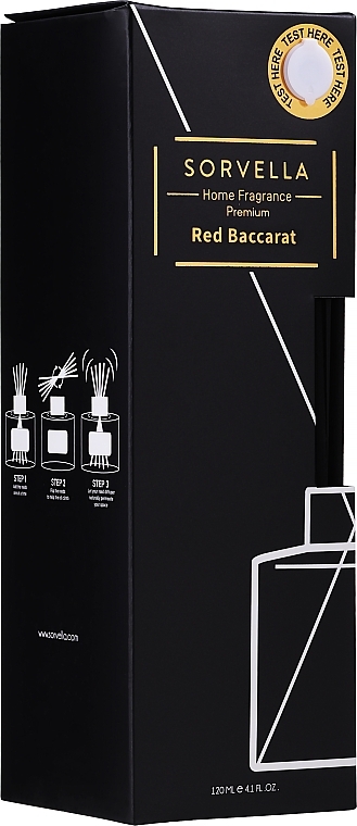 Reed Diffuser - Sorvella Perfume Home Fragrance Premium Red Baccarat — photo N2