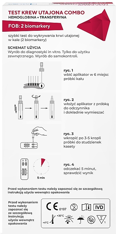 Combo Test for Detecting Hidden Blood in Stool, Hemoglobin + Transferrin - Diather Diagnostics & Therapy — photo N2