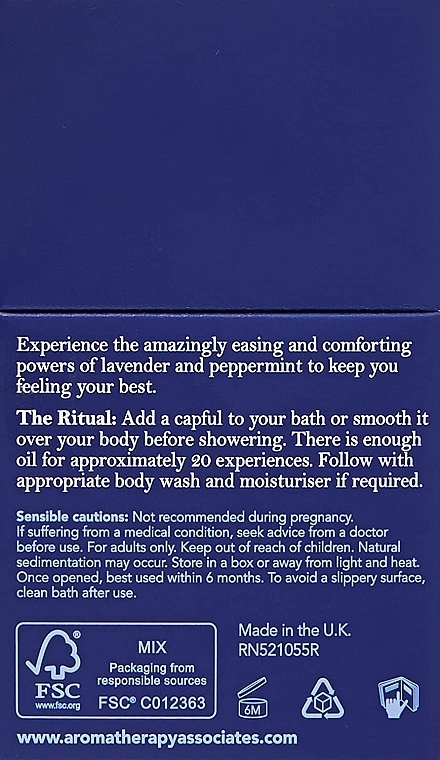 Lavender & Mint Bath & Shower Oil - Aromatherapy Associates Support Lavender & Peppermint Bath & Shower Oil — photo N4