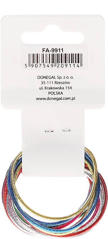 Thin Elastic Hair Bands, FA-9911, 12 pcs - Donegal — photo N2