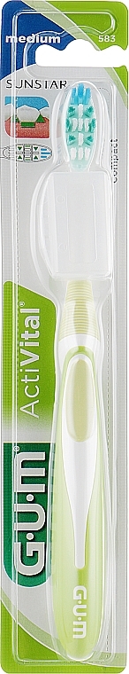 Activital Toothbrush, medium, green - G.U.M Soft Compact Toothbrush — photo N1