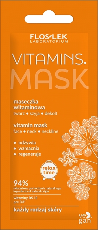 Vitamin Mask for Face, Neck and Décolleté - Floslek Vitamins Mask — photo N1