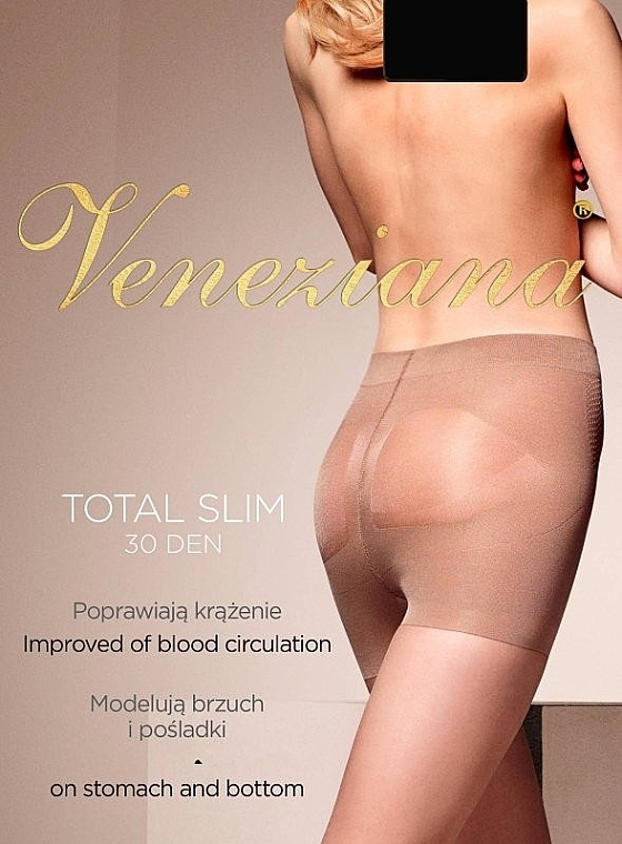 Women's Tights "Total Slim", 30 Den, nero - Veneziana — photo N1