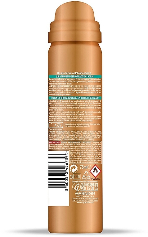 Self Tanning Spray - Garnier Delial Ambre Solaire Natural Bronzer Intense Self-Tanning Mist — photo N3