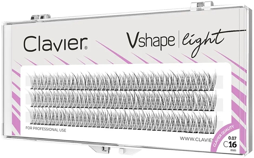 Individual Lashes, 16 mm - Clavier V-Shape Light Eyelashes  — photo N1
