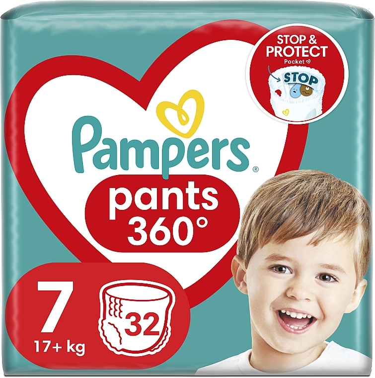 Diaper Pants, size 7, 17 kg, 32 pcs - Pampers — photo N1