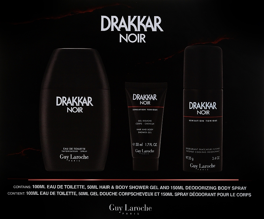 Personal Care Kit - Guy Laroche Drakkar Noir (edt/100ml + sh/gel/50ml + deo/150ml) — photo N1