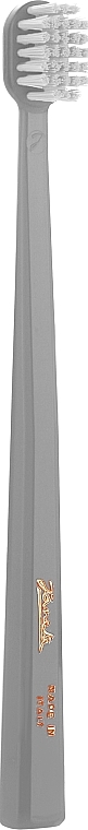 Medium Toothbrush, grey - Janeke Grey Pastel Toothbrush — photo N1