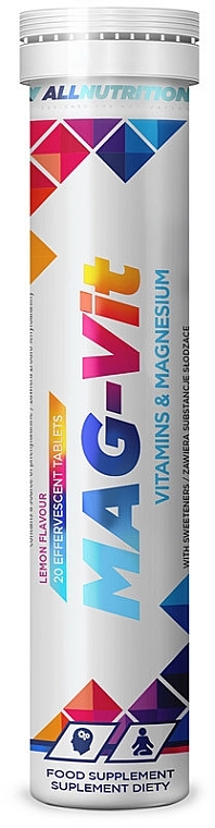 Food Supplement 'Magnesium', lemon-flavored effervescent tablets - Allnutrition Mag-Vit — photo N5
