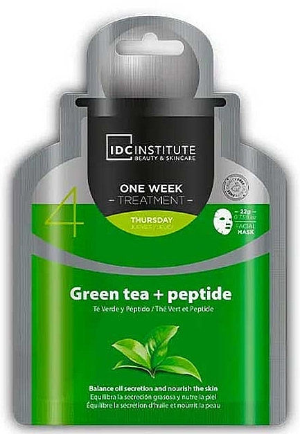 Green Tea & Peptide Sheet Mask - IDC Institute Green Tea + Peptide Facial Mask — photo N1