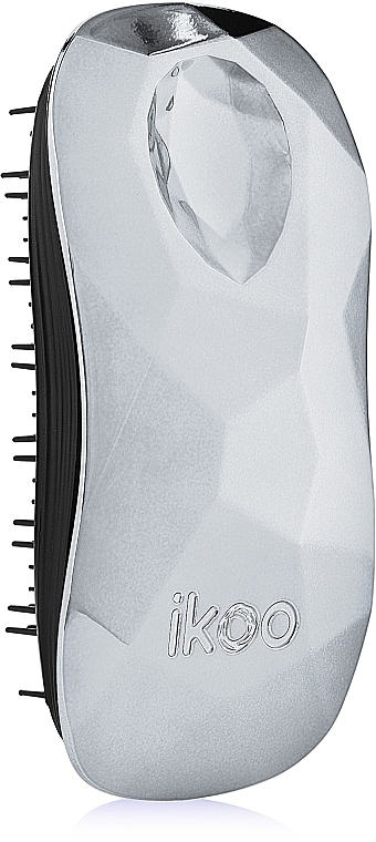 Hair Brush - Ikoo Home Black Prima Ballerina Silver — photo N2