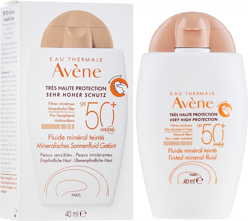 Tinted Sunscreen Mineral Fluid - Avene Eau Thermale Tinted Mineral Fluid SPF 50+ — photo N2