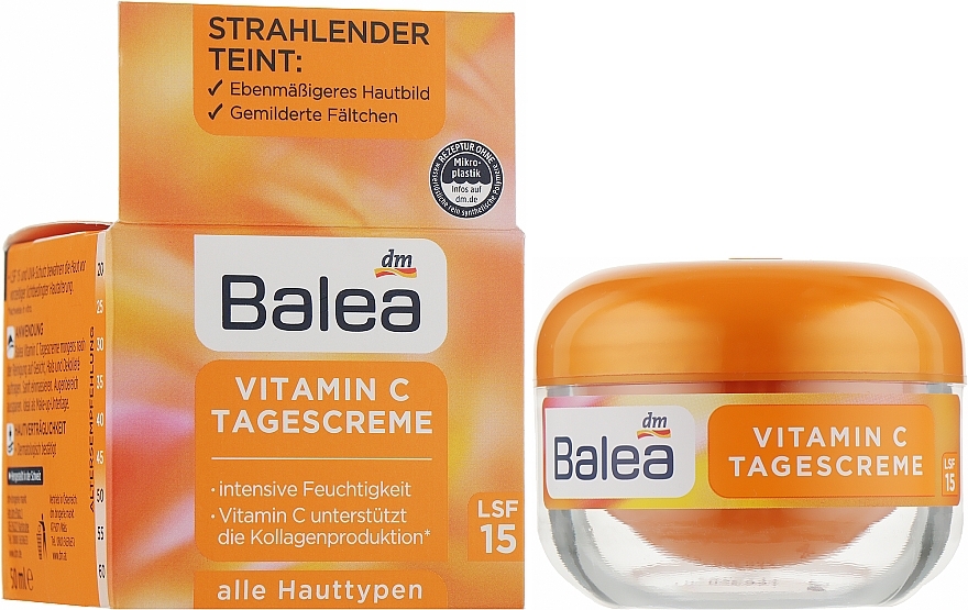 Day Face Cream with Vitamin C - Balea Vitamin C SPF15 — photo N1