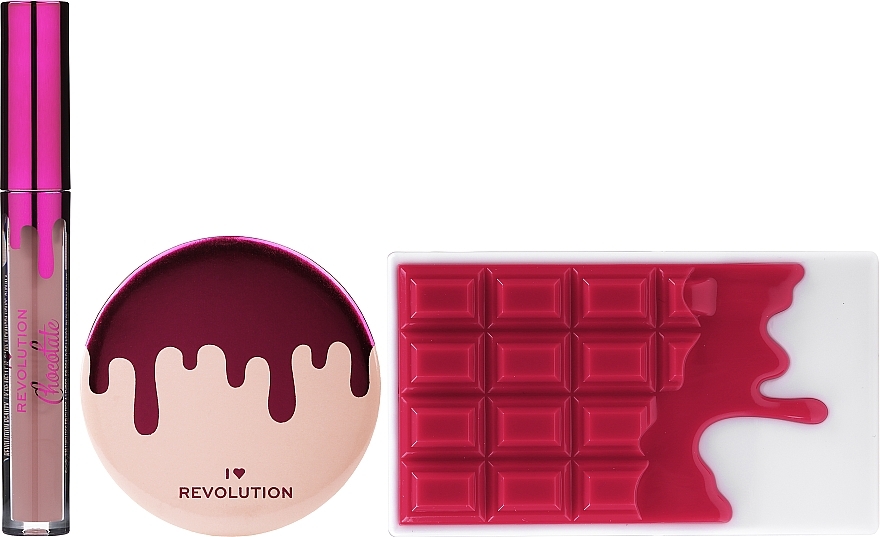 Set - I Heart Revolution This One’s A Cracker Gift Set (palette/13.2g + l/gloss/2.5ml + mirror/1pc) — photo N5