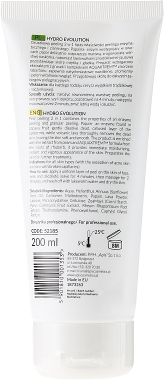 Enzyme Face Peeling - APIS Professional Hydro Evolution Enzymatic Pear Peeling — photo N9