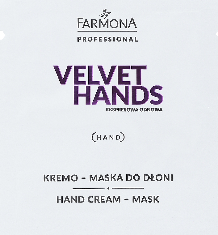 Hand Cream Mask with Lily & Lilac Scent - Farmona Professional Velvet Hands Cream-Mask (sample) — photo N1