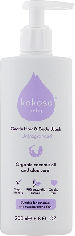 Fragrance-Free Baby Bathing Liquid - Kokoso Baby Skincare Fragrance-Free Baby Wash — photo N1