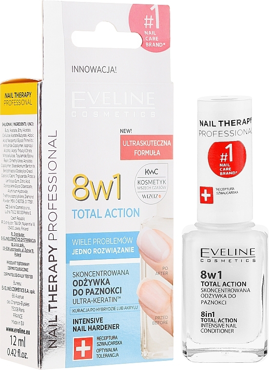 Nail Repairer 8in1 - Eveline Cosmetics Nail Therapy Total Action 8 in 1 — photo N1