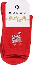 Fragrances, Perfumes, Cosmetics Women Christmas Socks, CSLS250-020, red - Moraj