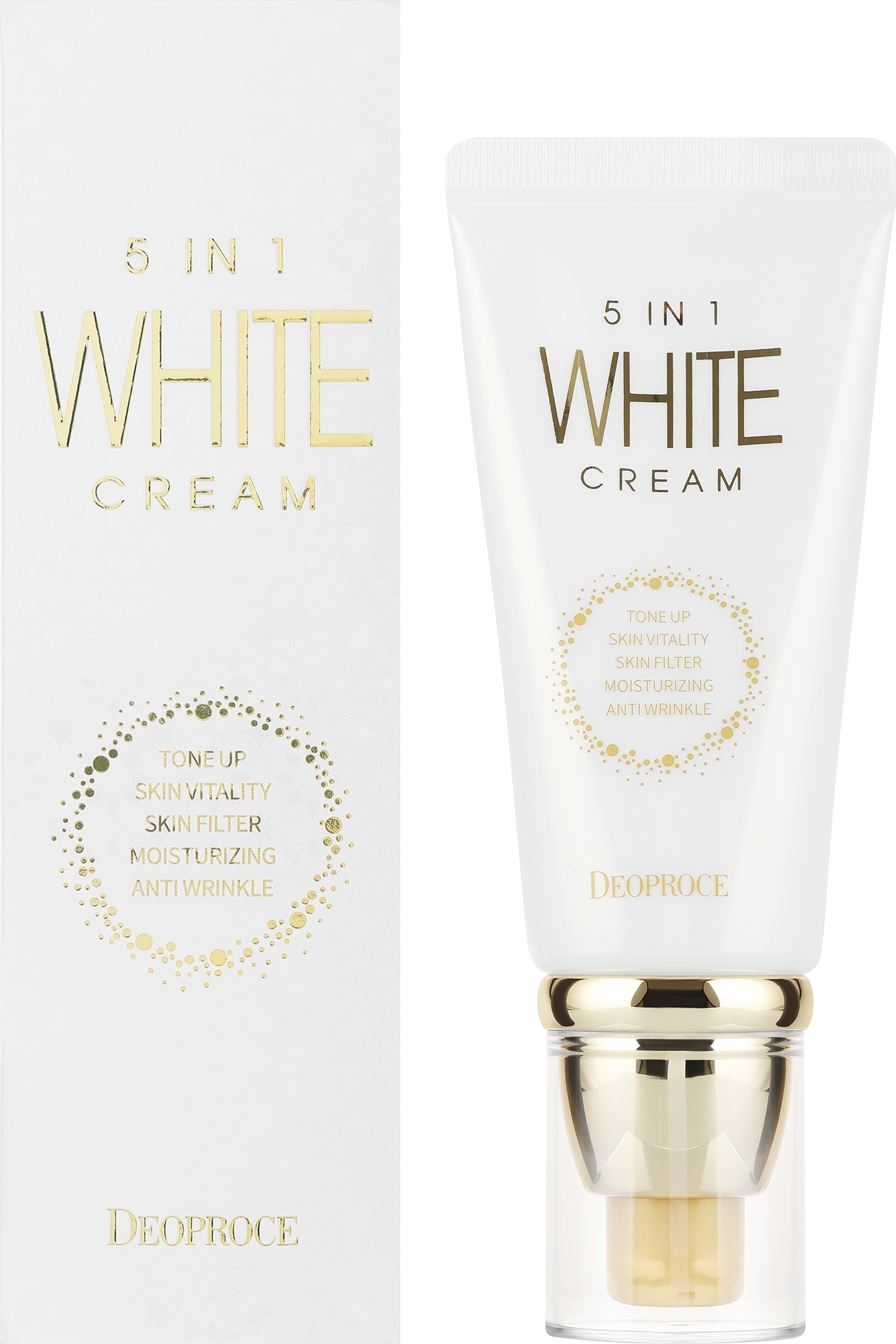 多機能美白フェイスクリーム - Deoproce 5 In 1 White Cream — photo 50 ml