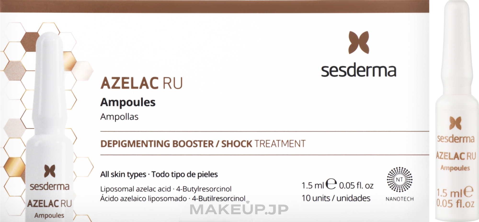 Depigmenting Ampoule Serum - SesDerma Laboratories Azelac Ru Depigmenting Ampoules — photo 10 x 1.5 ml