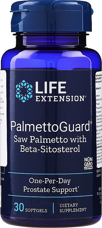 Dietary Supplement "Healthy Prostate Function" - Life Extension PalmettoGuard Saw Palmetto with Beta-Sitosterol — photo N1