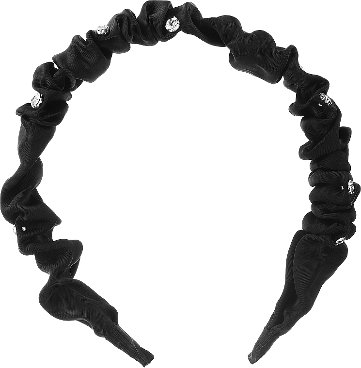 Hair Band, FA-5730, black with stones - Donegal — photo N1